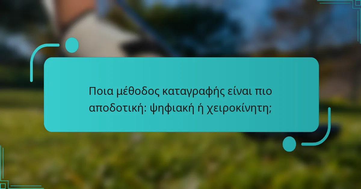 Ποια μέθοδος καταγραφής είναι πιο αποδοτική: ψηφιακή ή χειροκίνητη;