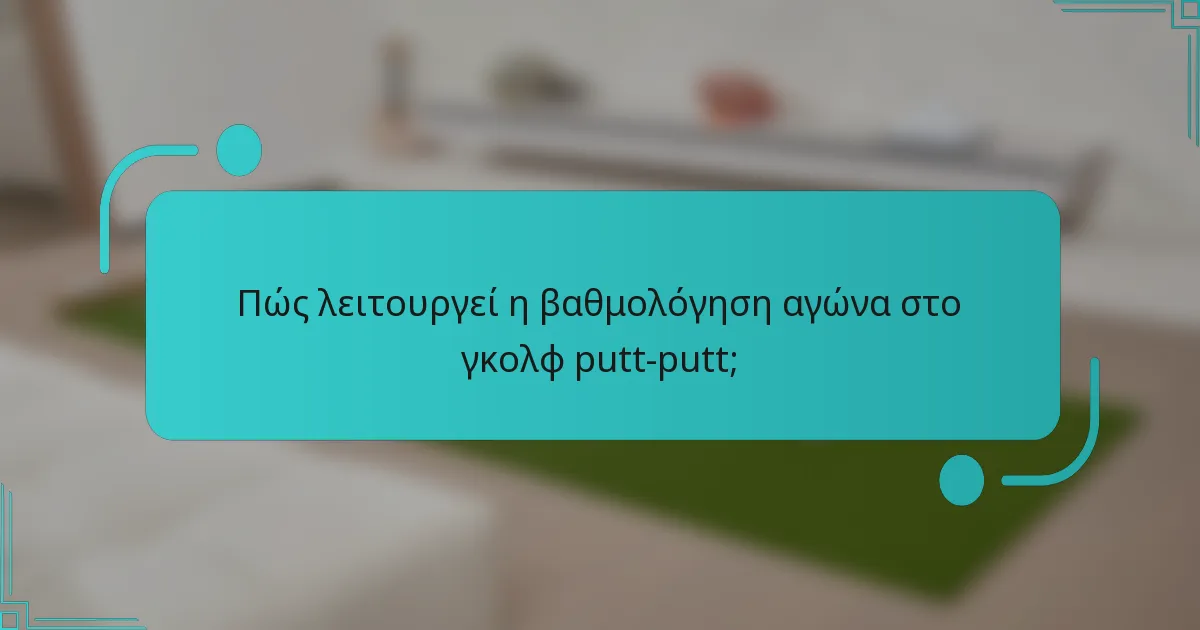 Πώς λειτουργεί η βαθμολόγηση αγώνα στο γκολφ putt-putt;