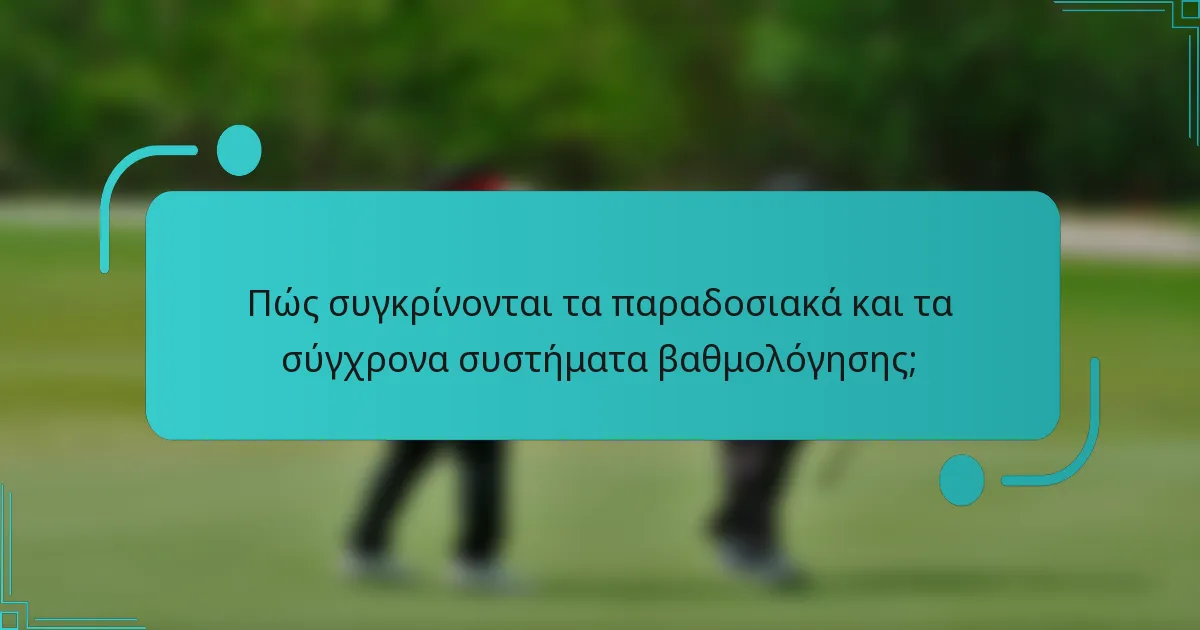Πώς συγκρίνονται τα παραδοσιακά και τα σύγχρονα συστήματα βαθμολόγησης;