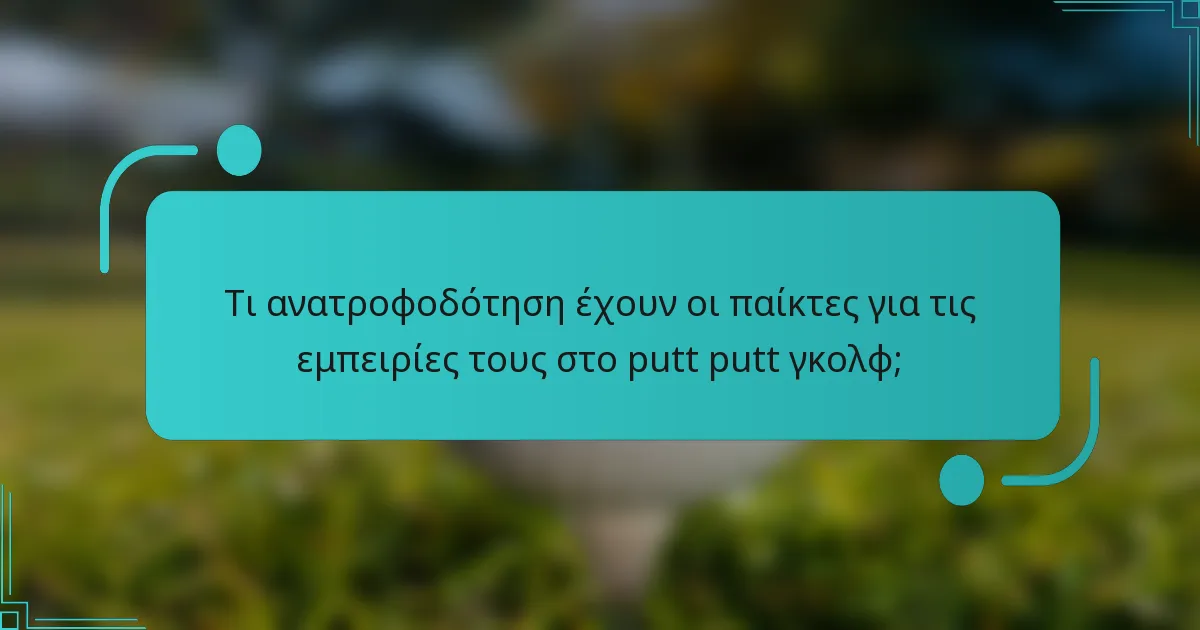 Τι ανατροφοδότηση έχουν οι παίκτες για τις εμπειρίες τους στο putt putt γκολφ;